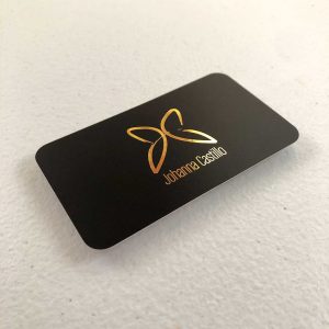 16pt Silk Laminated Metallic Foil Business Cards