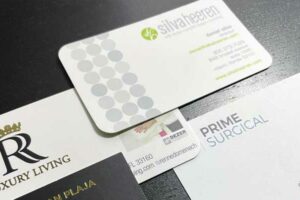 information on a business card